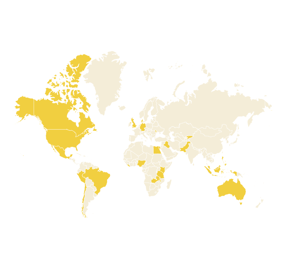 Map showing the global distribution of Planetary Health Campus Ambassadors